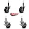 Service Caster 3'' Black Poly Wheel Swivel 3/4'' Expanding Stem Caster Set 2 Brakes, 4PK SCC-EX20S314-PPUB-BLK-2-TLB-2-34 - alternate 4